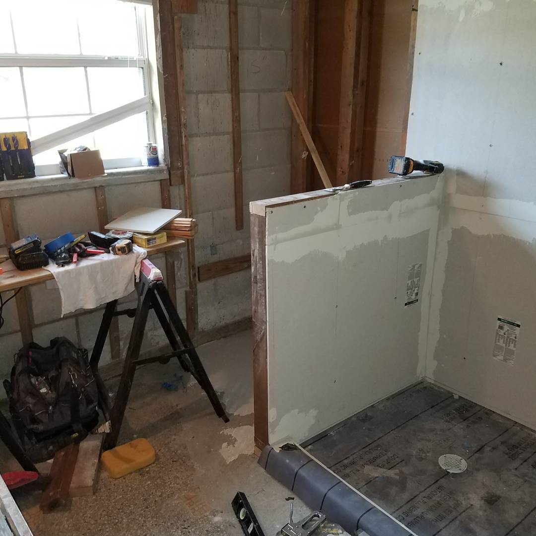 Tub to shower conversion with new tile surround in Tampa Bay